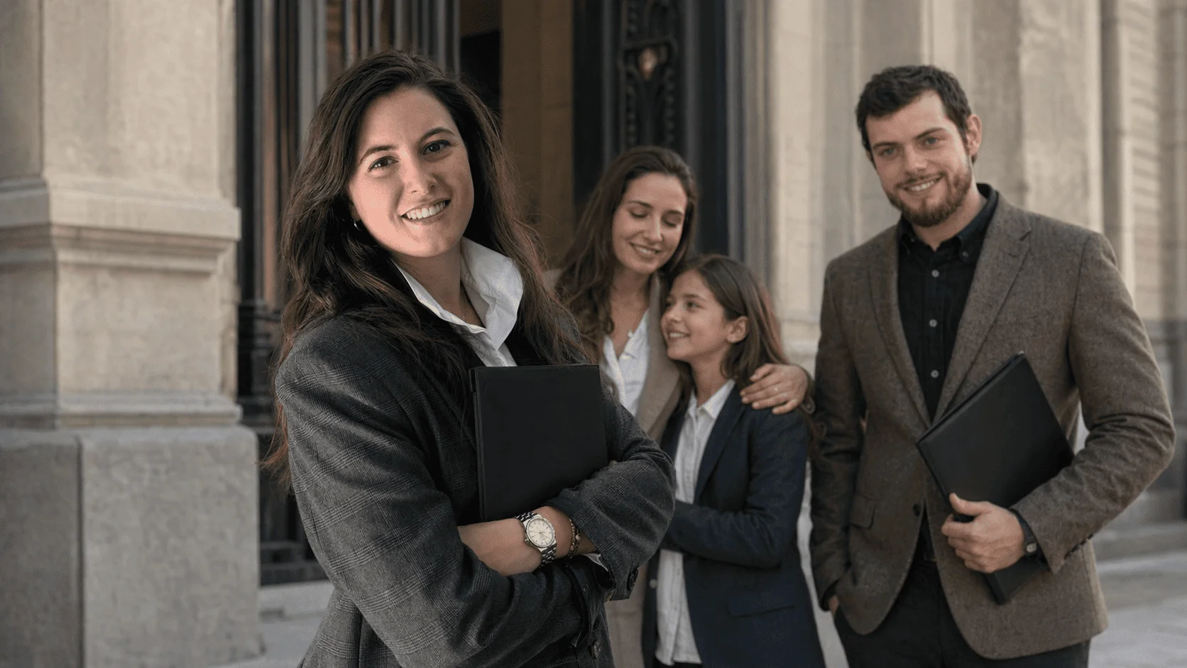 Abogados de RRYP Global junto a una madre y su hija en un caso de éxito de medidas urgentes para impedir el retorno internacional de una menor a Portugal.