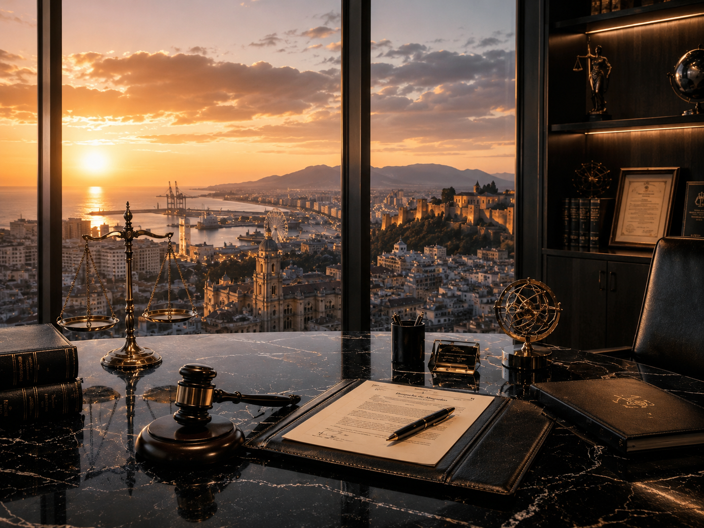 Imagen de la ciudad de Málaga desde una boutique legal internacional